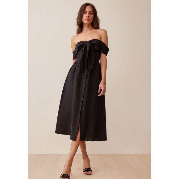 Reformation Barrington Linen Dress Size 4 - Picture 1 of 10